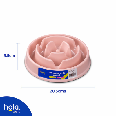 Comedero Lento Espiral - Rosado Claro - Hola Pets Comedero Lento Espiral - Rosado Claro - Hola Pets
