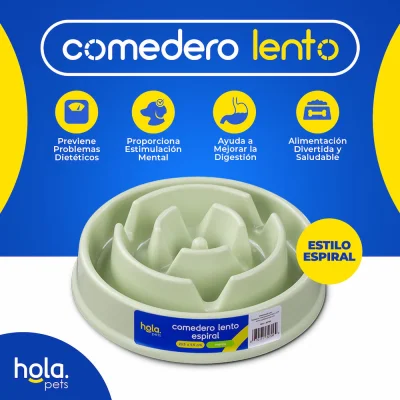 Comedero Lento Espiral - Verde Claro - Hola Pets Comedero Lento Espiral - Verde Claro - Hola Pets