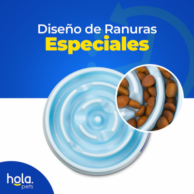 Comedero Lento Espiral - Celeste - Hola Pets Comedero Lento Espiral - Celeste - Hola Pets