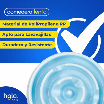Comedero Lento Espiral - Celeste - Hola Pets Comedero Lento Espiral - Celeste - Hola Pets