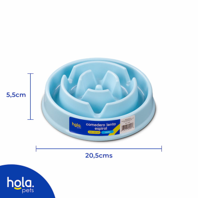 Comedero Lento Espiral - Celeste - Hola Pets Comedero Lento Espiral - Celeste - Hola Pets