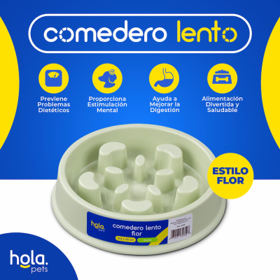 Comedero Lento Flor - Verde Claro - Hola Pets Comedero Lento Flor - Verde Claro - Hola Pets