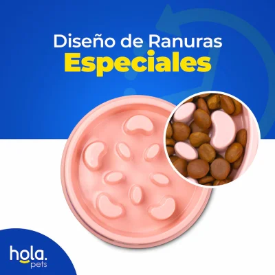 Comedero Lento Flor - Rosado Claro - Hola Pets Comedero Lento Flor - Rosado Claro - Hola Pets
