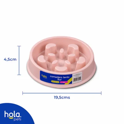Comedero Lento Flor - Rosado Claro - Hola Pets Comedero Lento Flor - Rosado Claro - Hola Pets