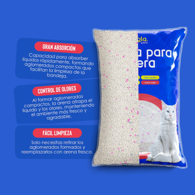 Arena para Gato 4kg - Rosa - Hola Pets Arena para Gato 4kg - Rosa - Hola Pets