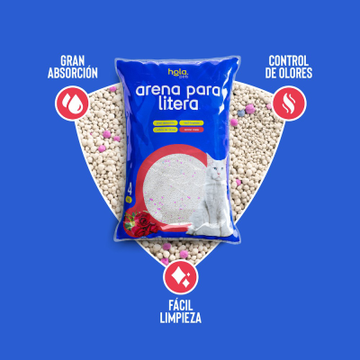 Arena para Gato 4kg - Rosa - Hola Pets Arena para Gato 4kg - Rosa - Hola Pets
