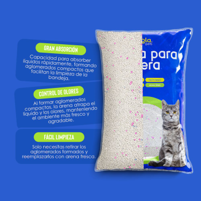 Arena para Gato 4kg - Limon - Hola Pets Arena para Gato 4kg - Limon - Hola Pets