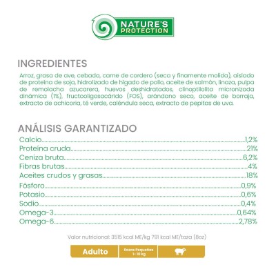 Cordero Adulto - Pelaje Blanco Raza Mini Natures Protection Cordero Adulto - Pelaje Blanco Raza Mini Natures Protection