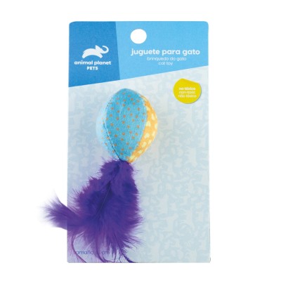 Juguete azul para Gato con plumas y cascabel Animal Planet Costa Rica Juguete azul para Gato con plumas y cascabel Animal Planet Costa Rica