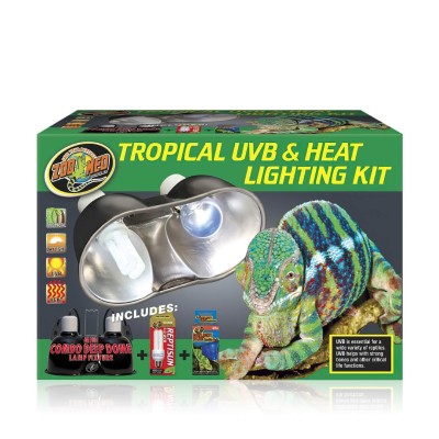 Kit Lampara Doble y 2 Bombillos Tropical Zoo Med