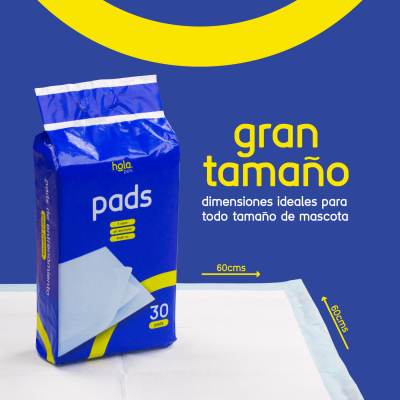 Pads Absorbentes - 30und - Hola Pets Pads Absorbentes - 30und - Hola Pets