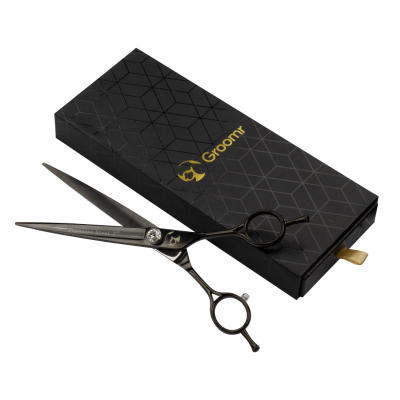 Tijera Profesional Recta - Negro Cenizo - Groomr Tijera Profesional Recta - Negro Cenizo - Groomr