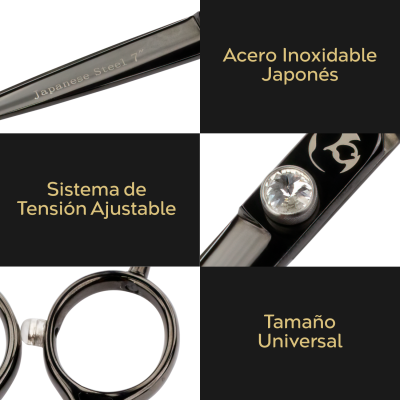Tijera Profesional Recta - Negro Cenizo - Groomr Tijera Profesional Recta - Negro Cenizo - Groomr