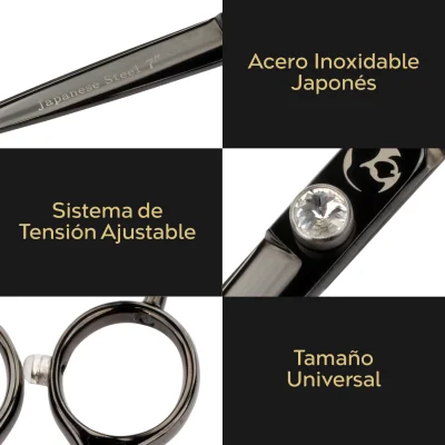 Tijera Profesional Recta - Negro Cenizo - Groomr Tijera Profesional Recta - Negro Cenizo - Groomr