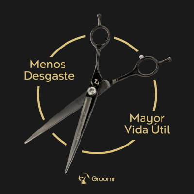 Tijera Profesional Recta - Negro Cenizo - Groomr Tijera Profesional Recta - Negro Cenizo - Groomr