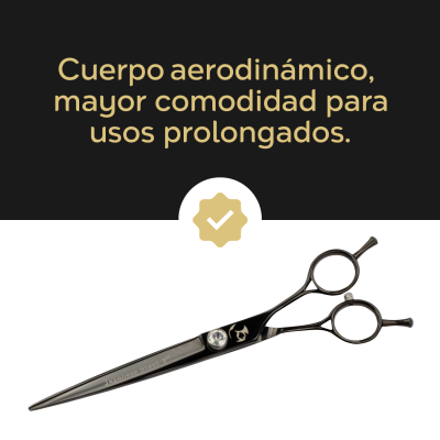 Tijera Profesional Recta - Negro Cenizo - Groomr Tijera Profesional Recta - Negro Cenizo - Groomr