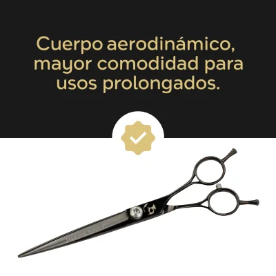 Tijera Profesional Recta - Negro Cenizo - Groomr Tijera Profesional Recta - Negro Cenizo - Groomr