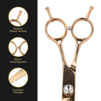 Tijera Profesional Recta - Cobre Metalizado - Groomr Tijera Profesional Recta - Cobre Metalizado - Groomr