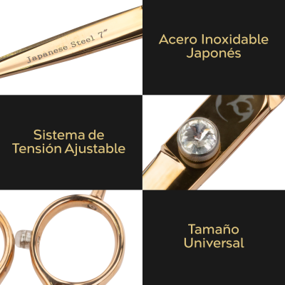 Tijera Profesional Recta - Cobre Metalizado - Groomr Tijera Profesional Recta - Cobre Metalizado - Groomr