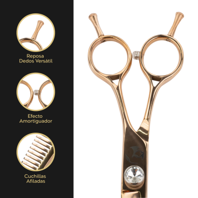 Tijera Profesional de Entresacar - Cobre Metalizado - Groomr Tijera Profesional de Entresacar - Cobre Metalizado - Groomr