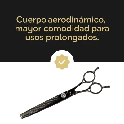 Tijera Profesional de Entresacar - Negro Cenizo - Groomr Tijera Profesional de Entresacar - Negro Cenizo - Groomr