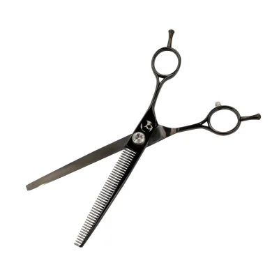 Tijera Profesional de Entresacar - Negro Cenizo - Groomr Tijera Profesional de Entresacar - Negro Cenizo - Groomr