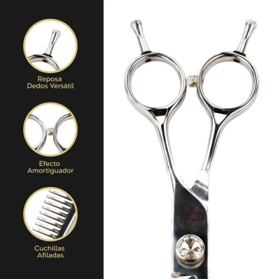 Tijera Profesional de Entresacar - Plateado Natural - Groomr Tijera Profesional de Entresacar - Plateado Natural - Groomr