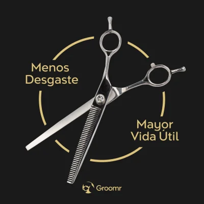 Tijera Profesional de Entresacar - Plateado Natural - Groomr Tijera Profesional de Entresacar - Plateado Natural - Groomr