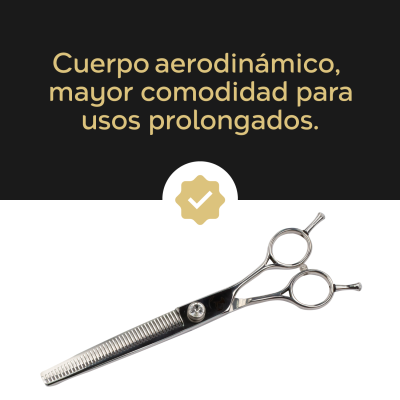 Tijera Profesional de Entresacar - Plateado Natural - Groomr Tijera Profesional de Entresacar - Plateado Natural - Groomr