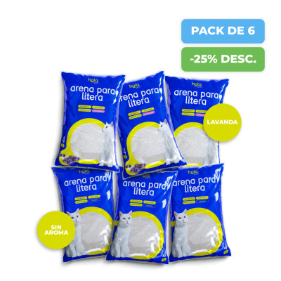PACKS de 6 - Arena para Gato 24kg - Hola Pets