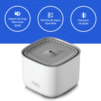 Fuente de Agua para Gatos y Perros - 3L Blanca - Hola Pets Fuente de Agua para Gatos y Perros - 3L Blanca - Hola Pets