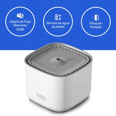 Fuente de Agua para Gatos y Perros - 3L Blanca - Hola Pets Fuente de Agua para Gatos y Perros - 3L Blanca - Hola Pets