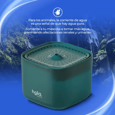 Fuente de Agua para Gatos y Perros - 3L Verde - Hola Pets Fuente de Agua para Gatos y Perros - 3L Verde - Hola Pets