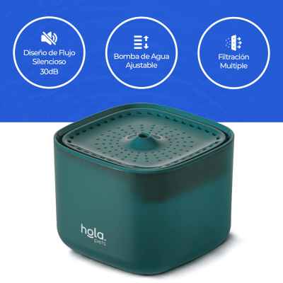 Fuente de Agua para Gatos y Perros - 3L Verde - Hola Pets Fuente de Agua para Gatos y Perros - 3L Verde - Hola Pets